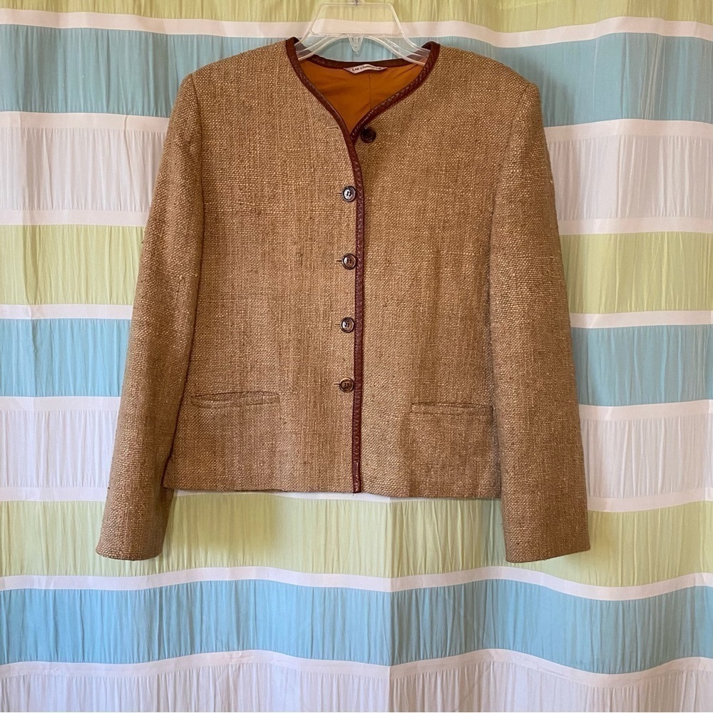 Vintage Liz Claiborne Tule Woven Blazer Sz Medium - Picture 9 of 9